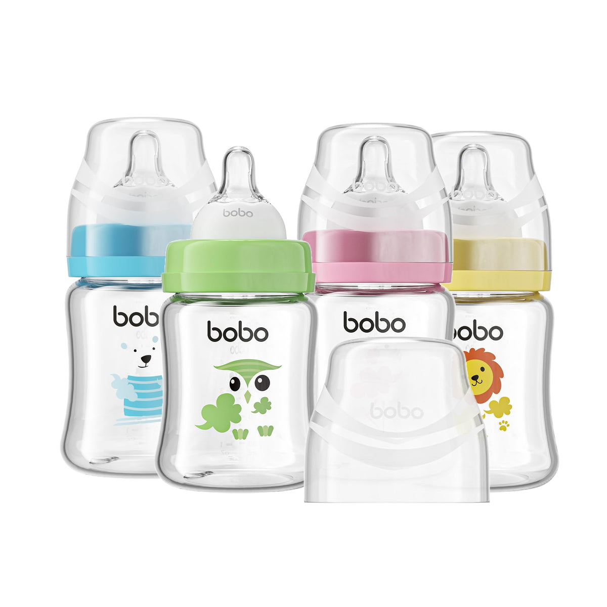 YOHKOH glass bottle with slow-flow nipple supporting gentle newborn feeding