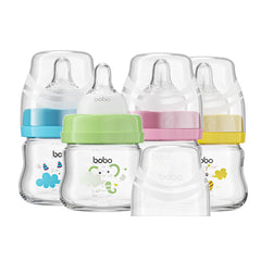 YOHKOH glass baby bottles front view with clear borosilicate glass for safe feeding