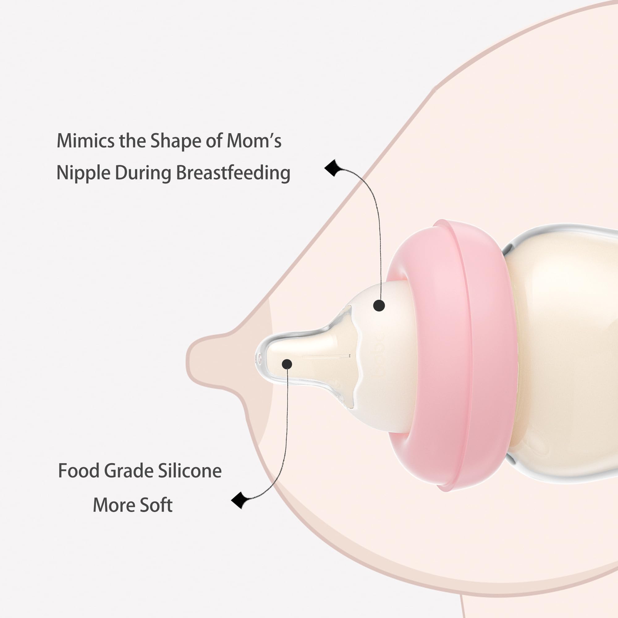 YOHKOH Level 1 slow-flow nipple designed for newborn feeding and comfortable latch.