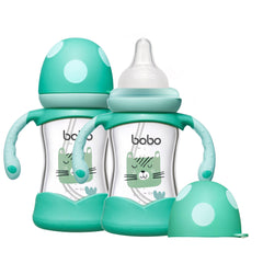 YOHKOH natural glass bottle 2-pack with clear borosilicate glass for clean, calm feeds