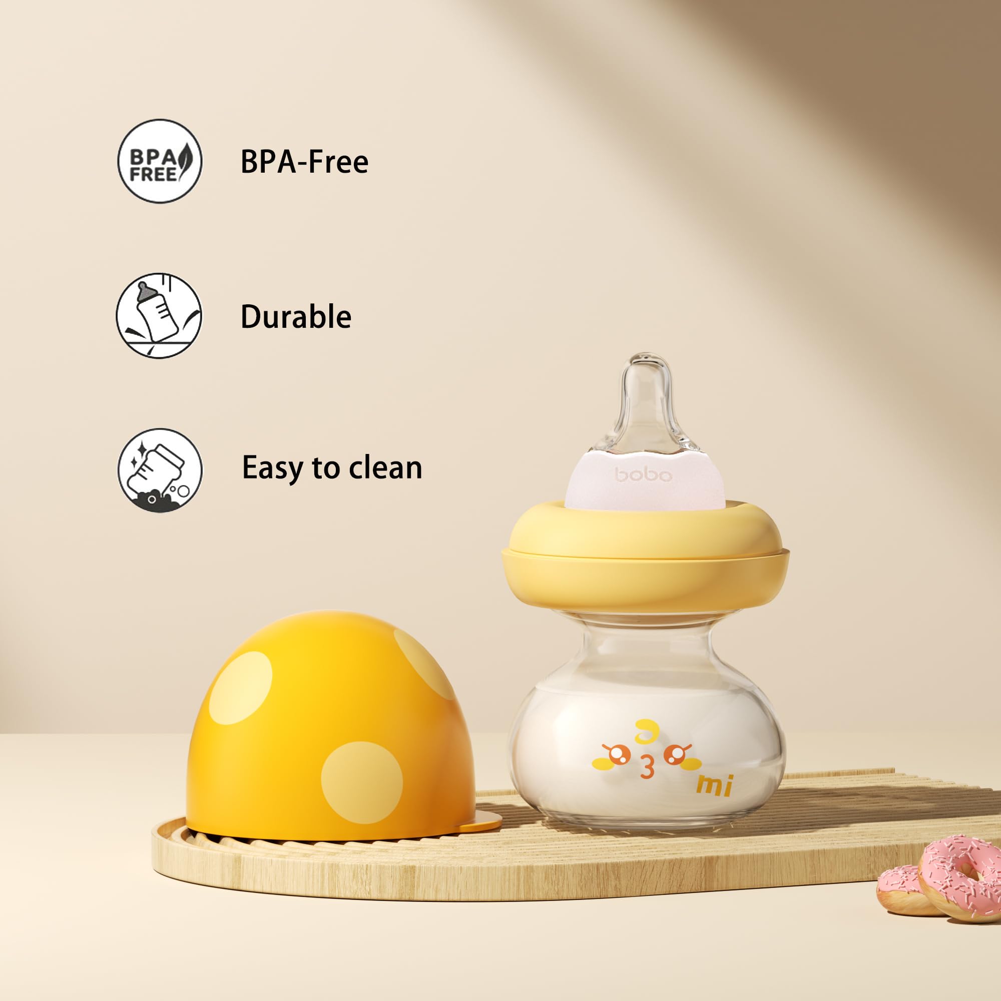 Easy-clean wide-neck bottle suitable for hand or dishwasher cleaning