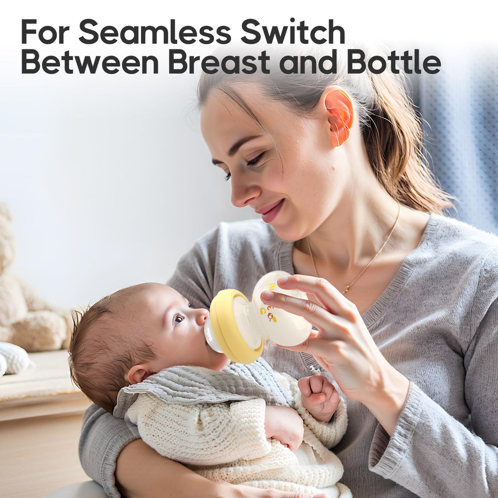 YOHKOH bottle with wide neck and yellow cap for easy filling