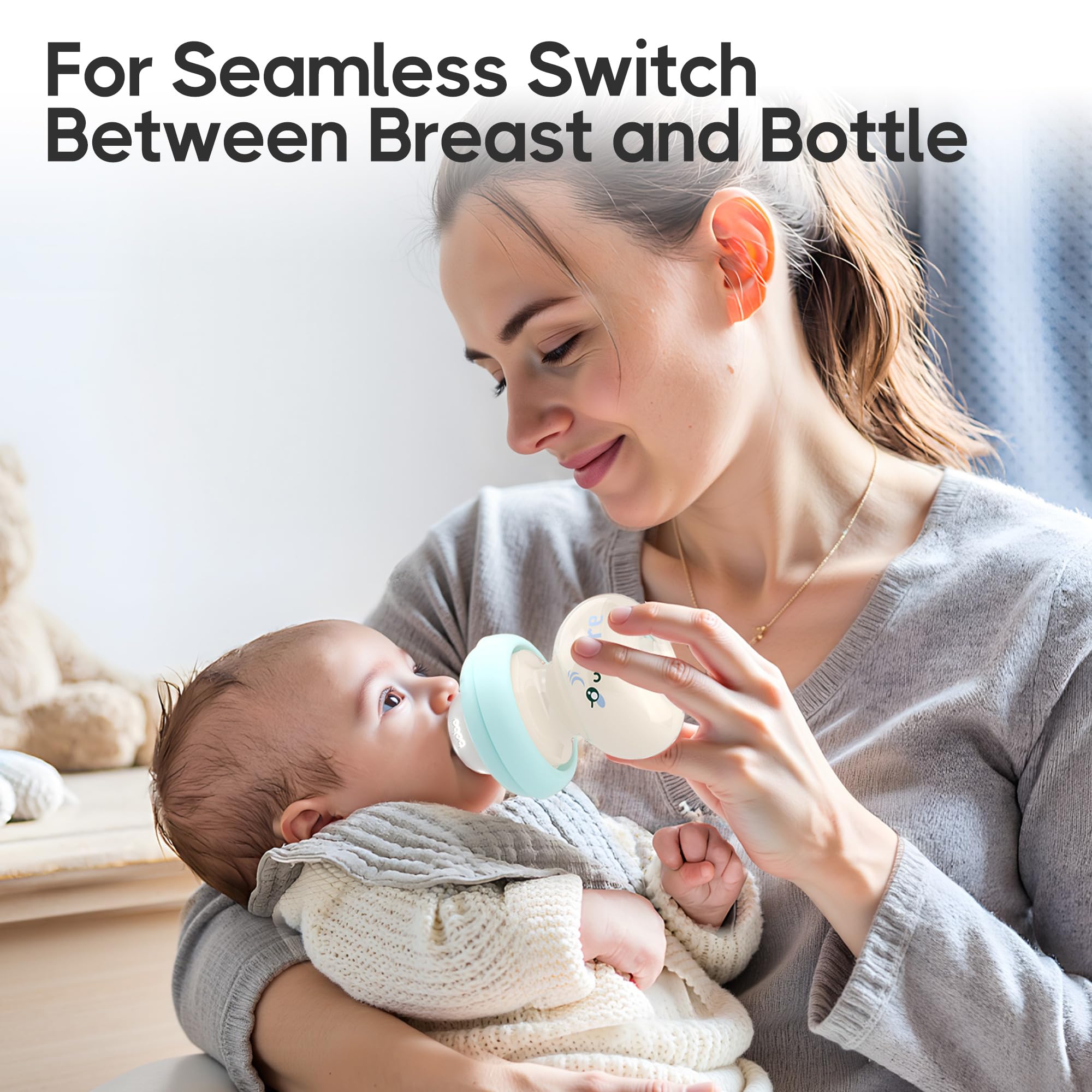 YOHKOH slow-flow nipple promotes easier feeding for newborns aged 0 months and up.