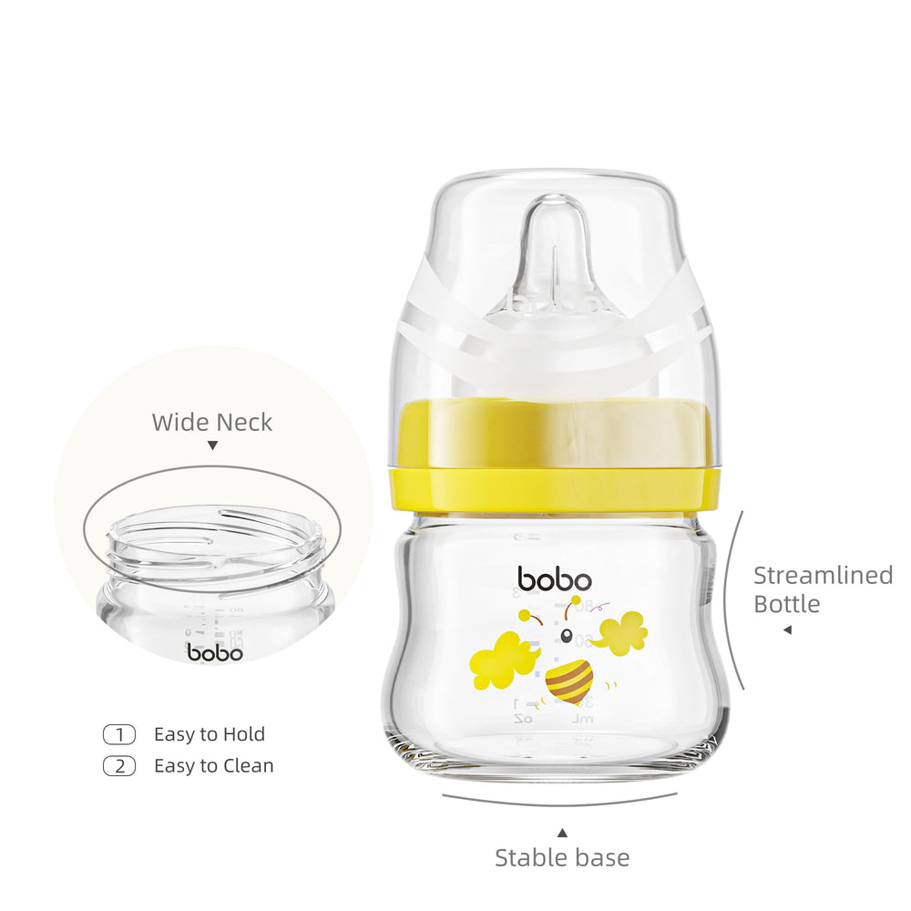 YOHKOH wide-neck bottle clear body image emphasizes easy filling and thorough cleaning.