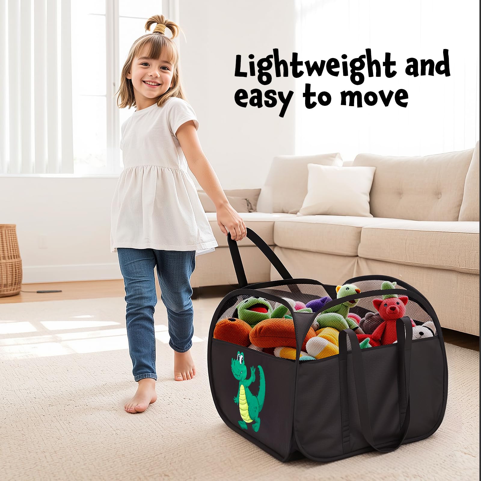 YOHOOLYO 95L toy storage basket reinforced handles for easy carrying