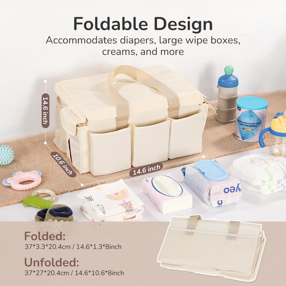 YOHOOLYO diaper caddy portable handles enable easy transport between rooms