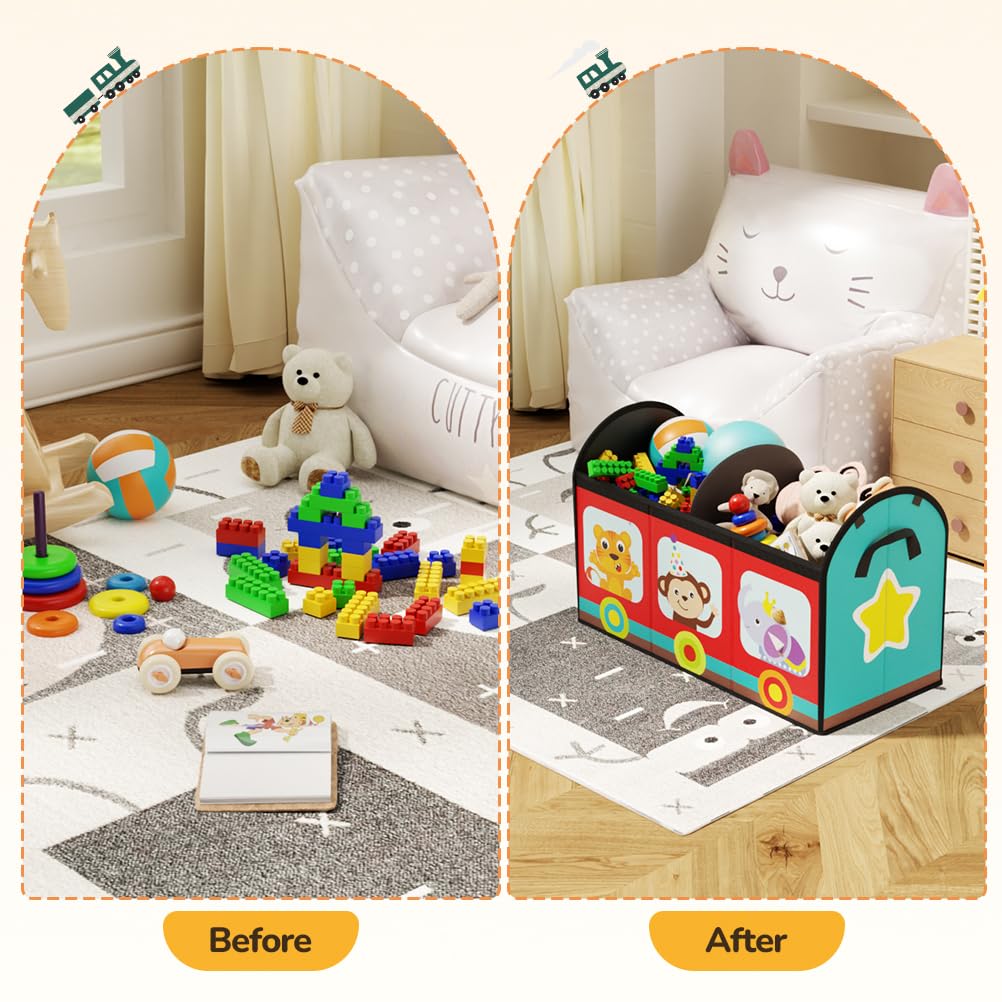 YOHOOLYO train chest is bright, durable, and kid-friendly for everyday use.