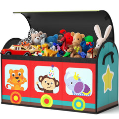 YOHOOLYO toy storage train design sparks imaginative play while tidying the playroom.