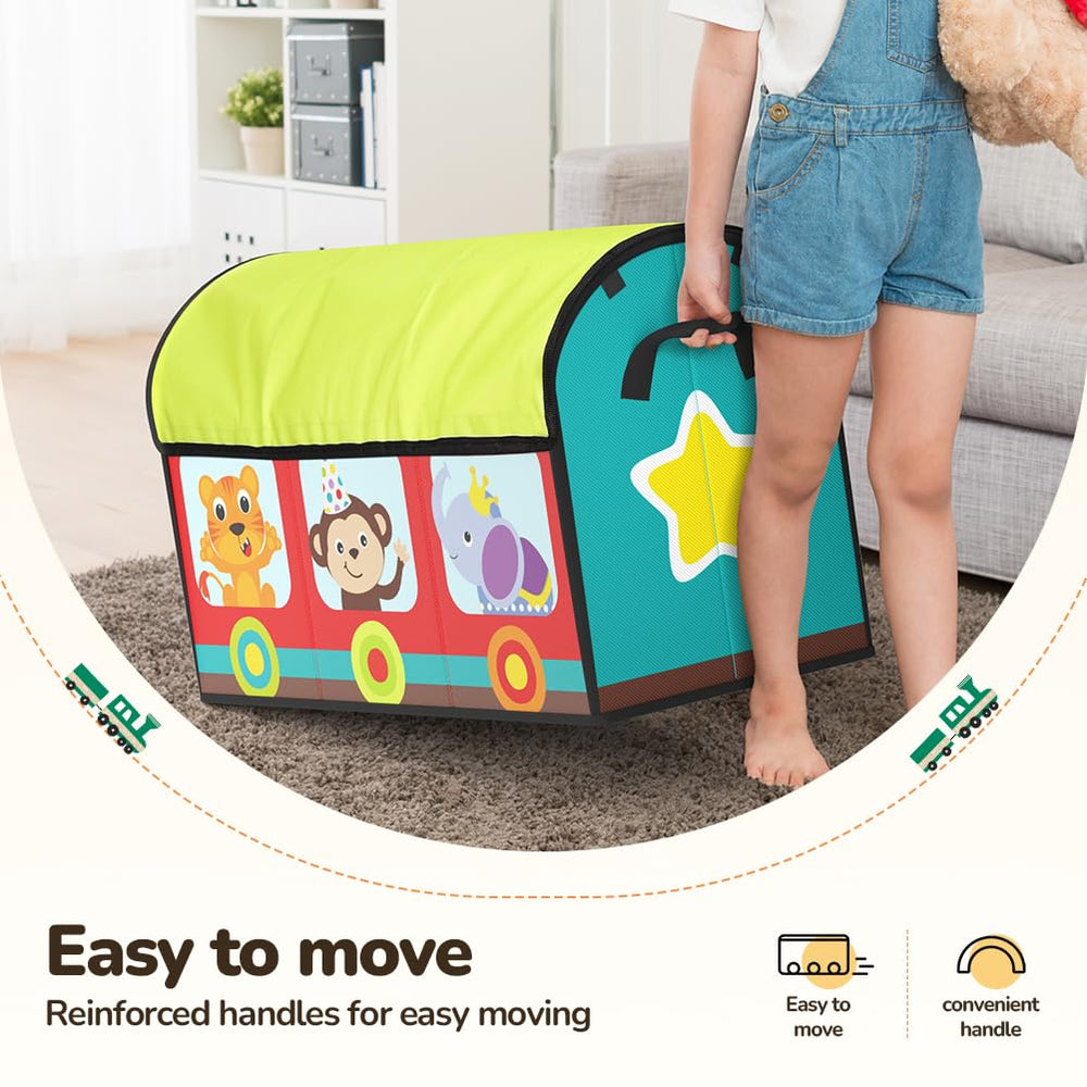 YOHOOLYO toy box uses waterproof materials for easy wipe-down after adventures.
