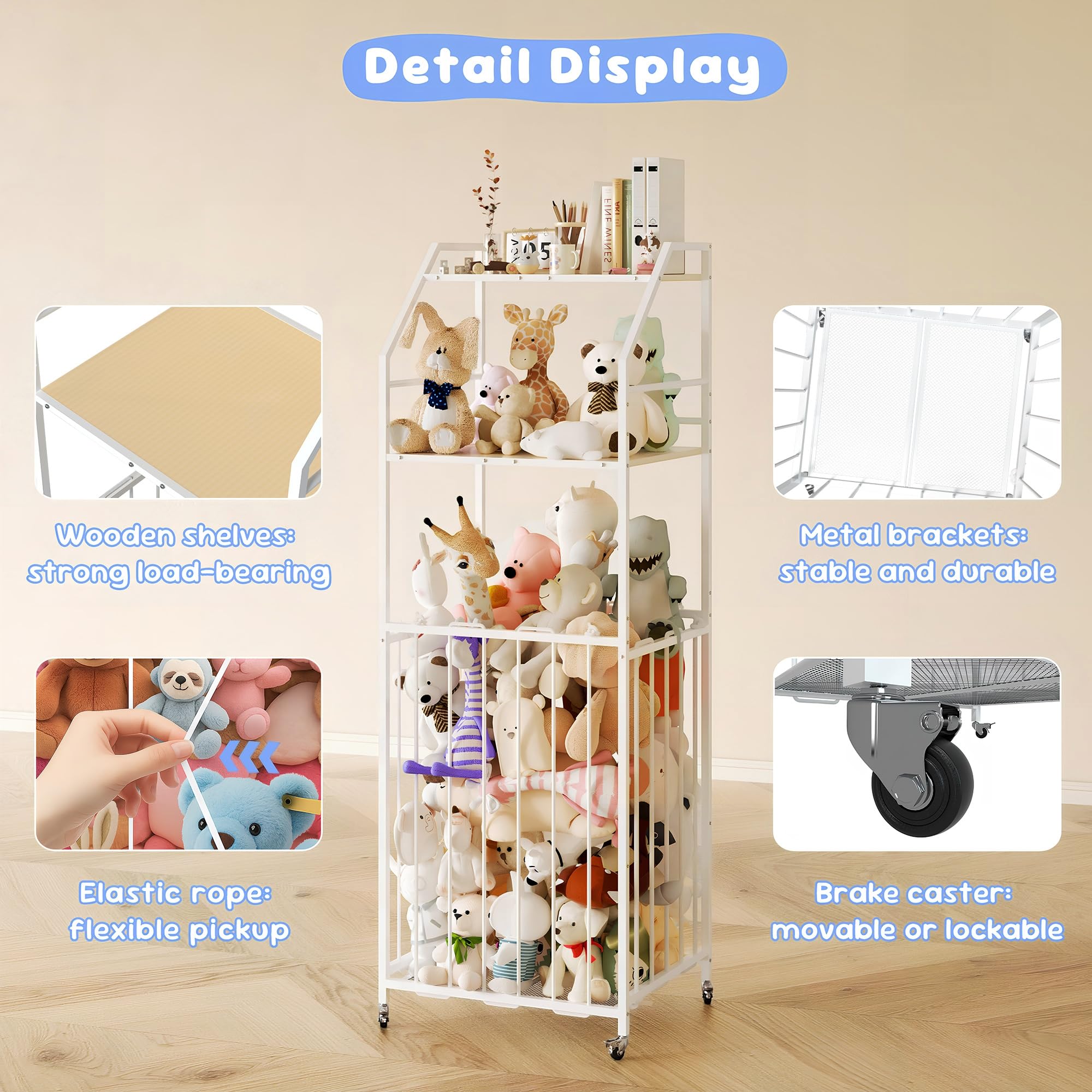 Yoimori storage zoo brake wheels enable easy room-to-room movement with stability.