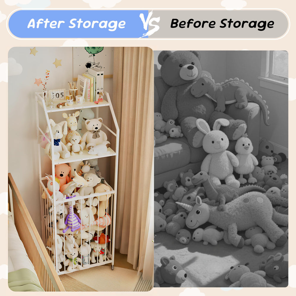 Yoimori storage zoo space-saving design fits compact playrooms without clutter.