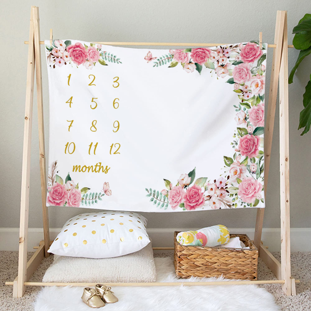 Yokakio milestone blanket suitable for newborn photo sessions.