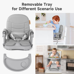 YOLEO booster seat with non-slip feet keeps chair stable