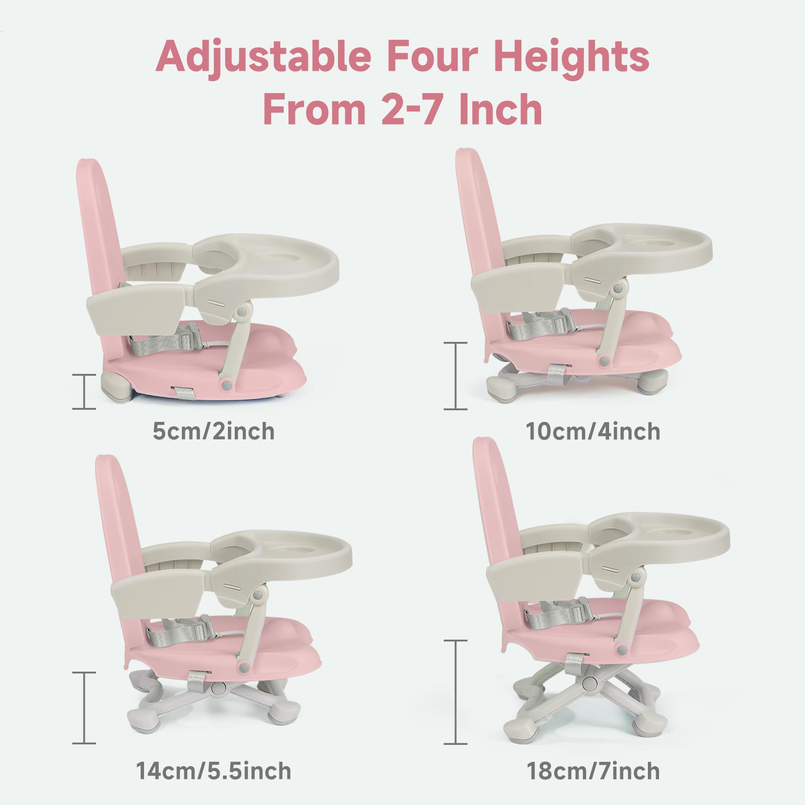 YOLEO easy-install booster seat attached to a regular chair for quick setup