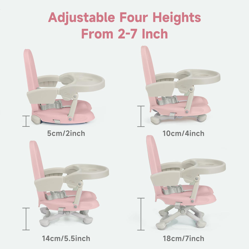 YOLEO easy-install booster seat attached to a regular chair for quick setup