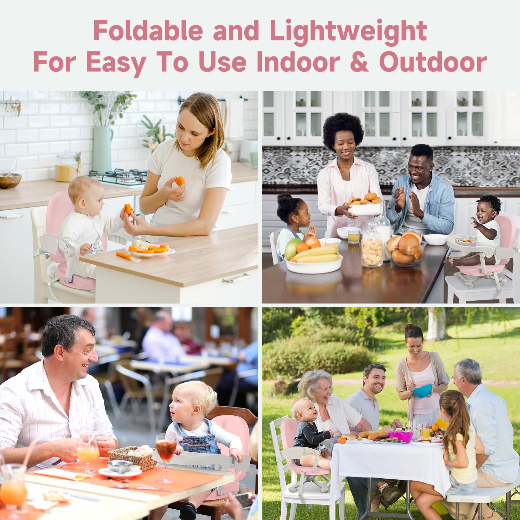 YOLEO high chair use at a restaurant setting for family dining