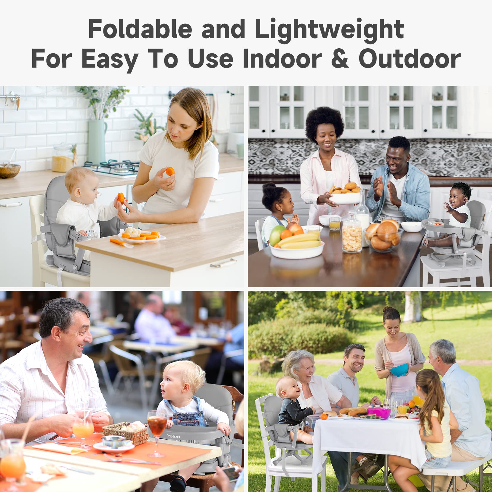 YOLEO baby high chair in use at the dining table