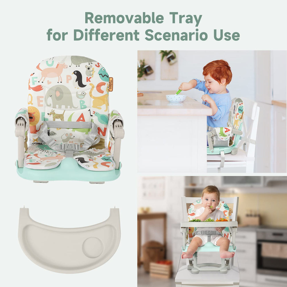 YOLEO high chair offers 4-height adjustments to fit different tables