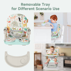 YOLEO high chair offers 4-height adjustments to fit different tables