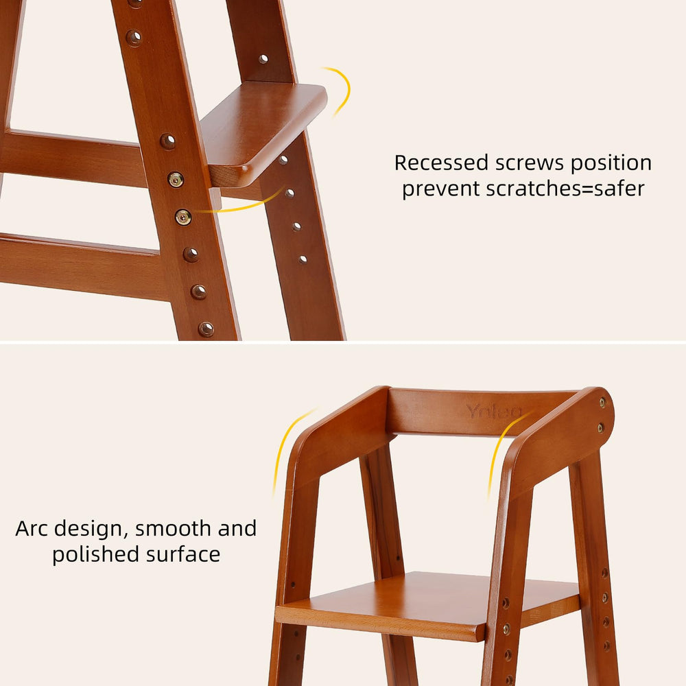YOLEO easy-clean wood surface handles daily messes with a wipe.