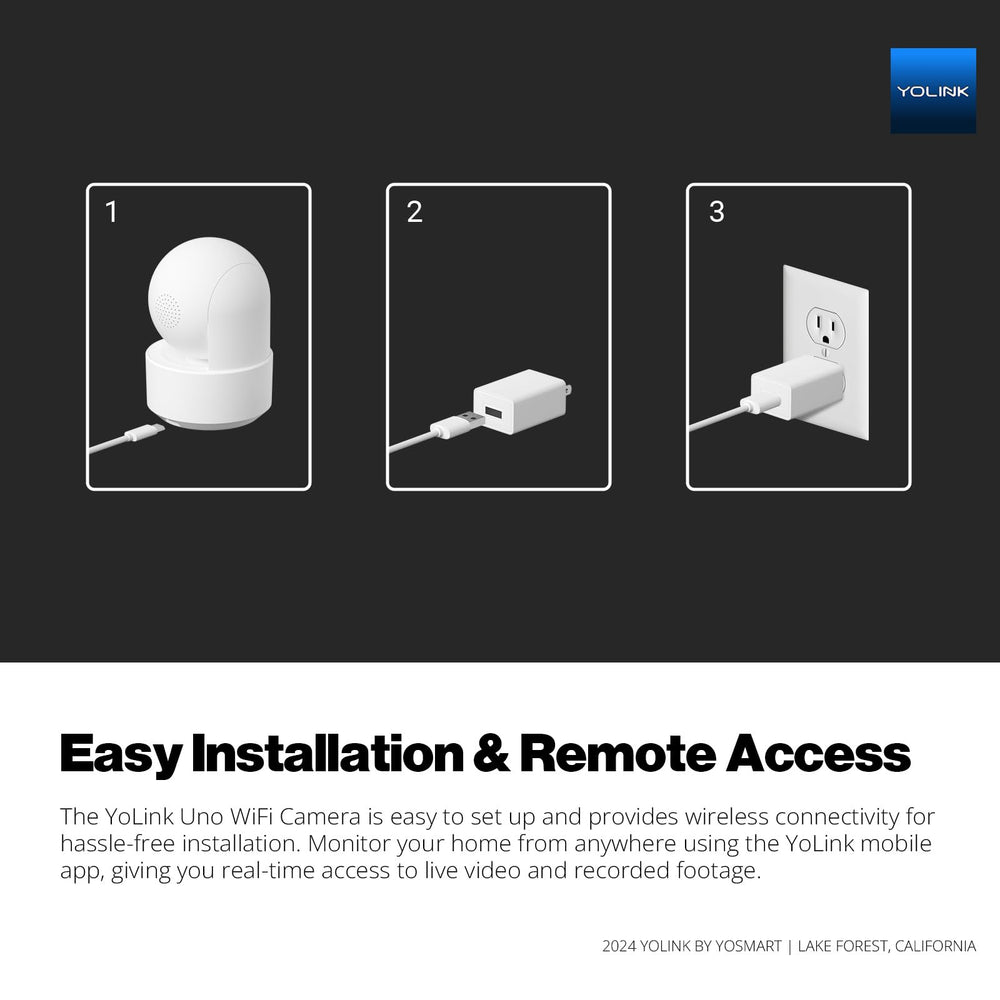 YoLink Uno 64GB SD card included for recording storage