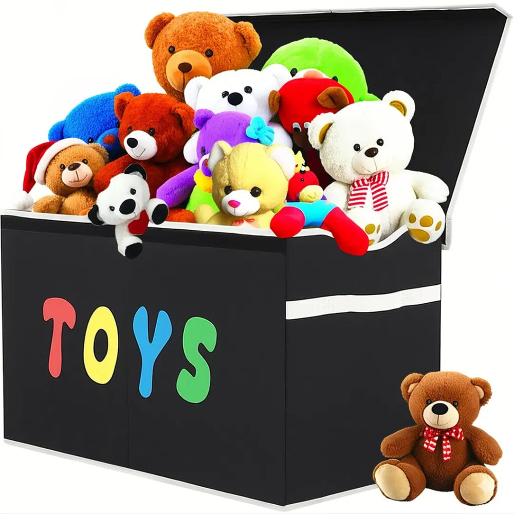 YOLOXO bedroom-dorm toy bin keeps plushies neatly stored.