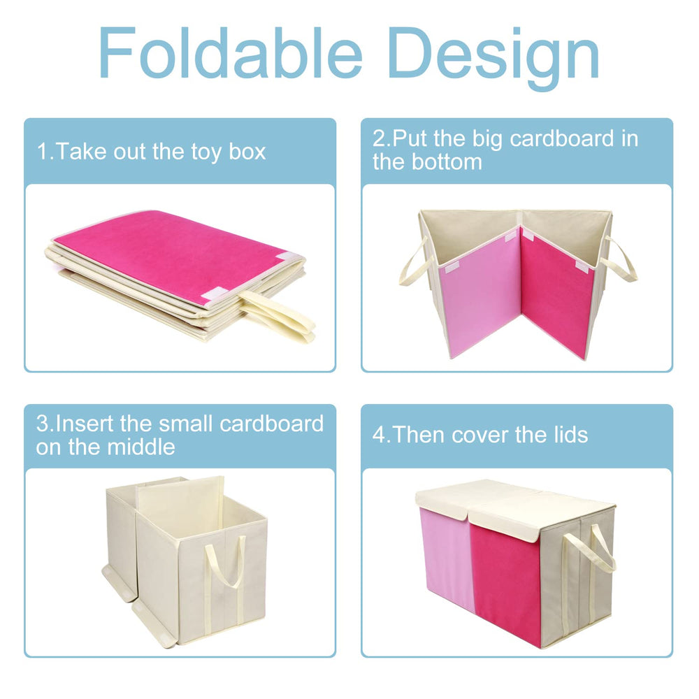 YOLOXO toy box chest assembly step for quick setup