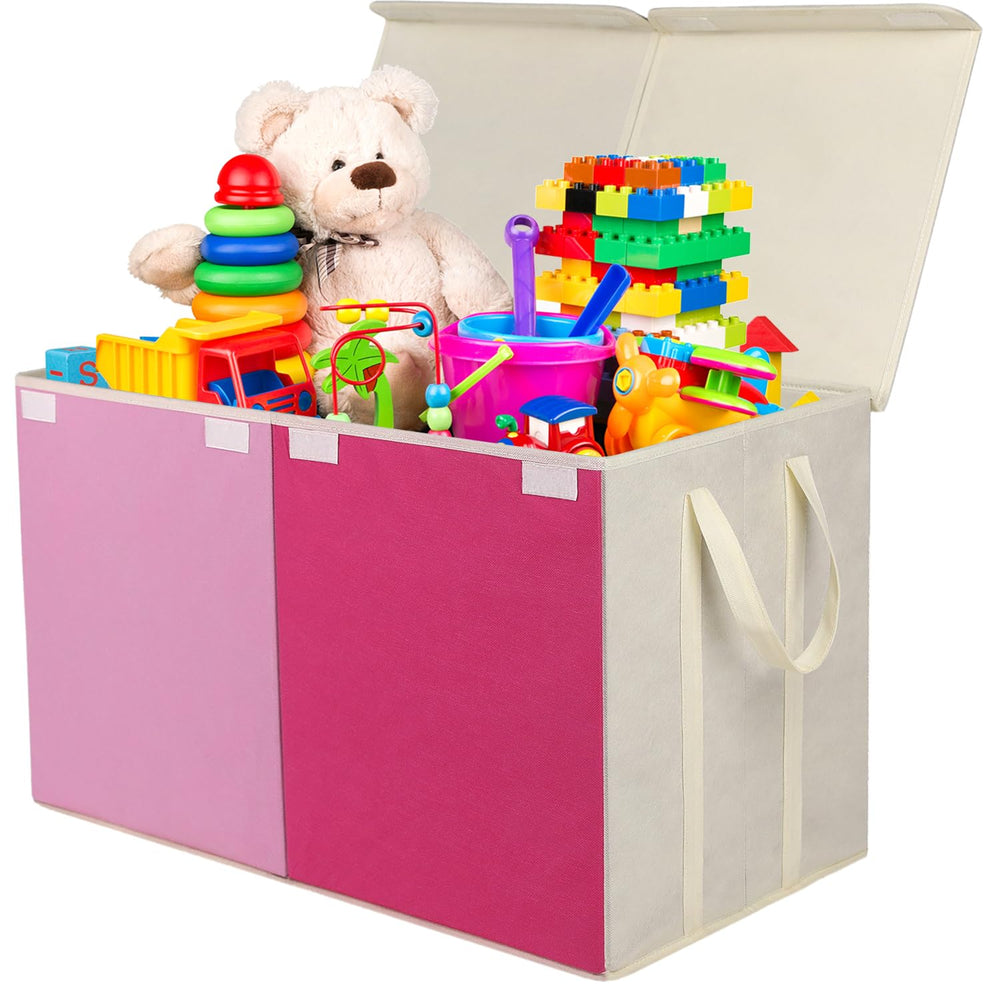 YOLOXO toy box chest closeup on durable linen fabric