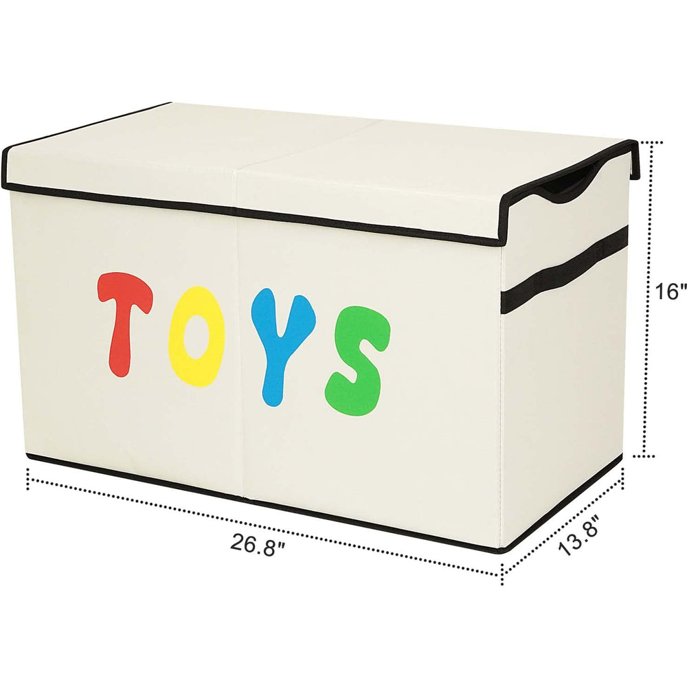 YOLOXO Toy Box Chest collapsible design highlights easy storage when not in use.