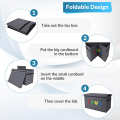 YOLOXO Toy Box Chest collapsible design saves space in small rooms