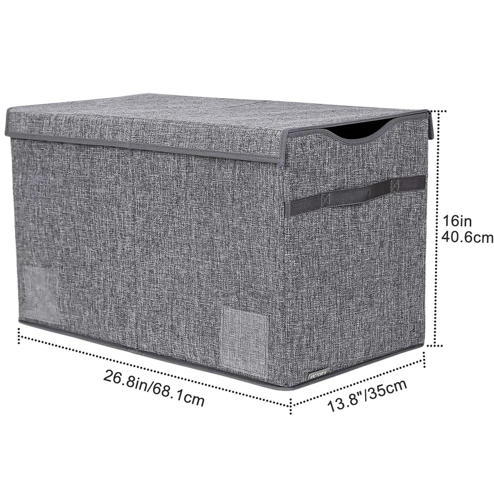 YOLOXO Toy Box Chest collapsible with lid shows space-saving design for closets and playrooms.