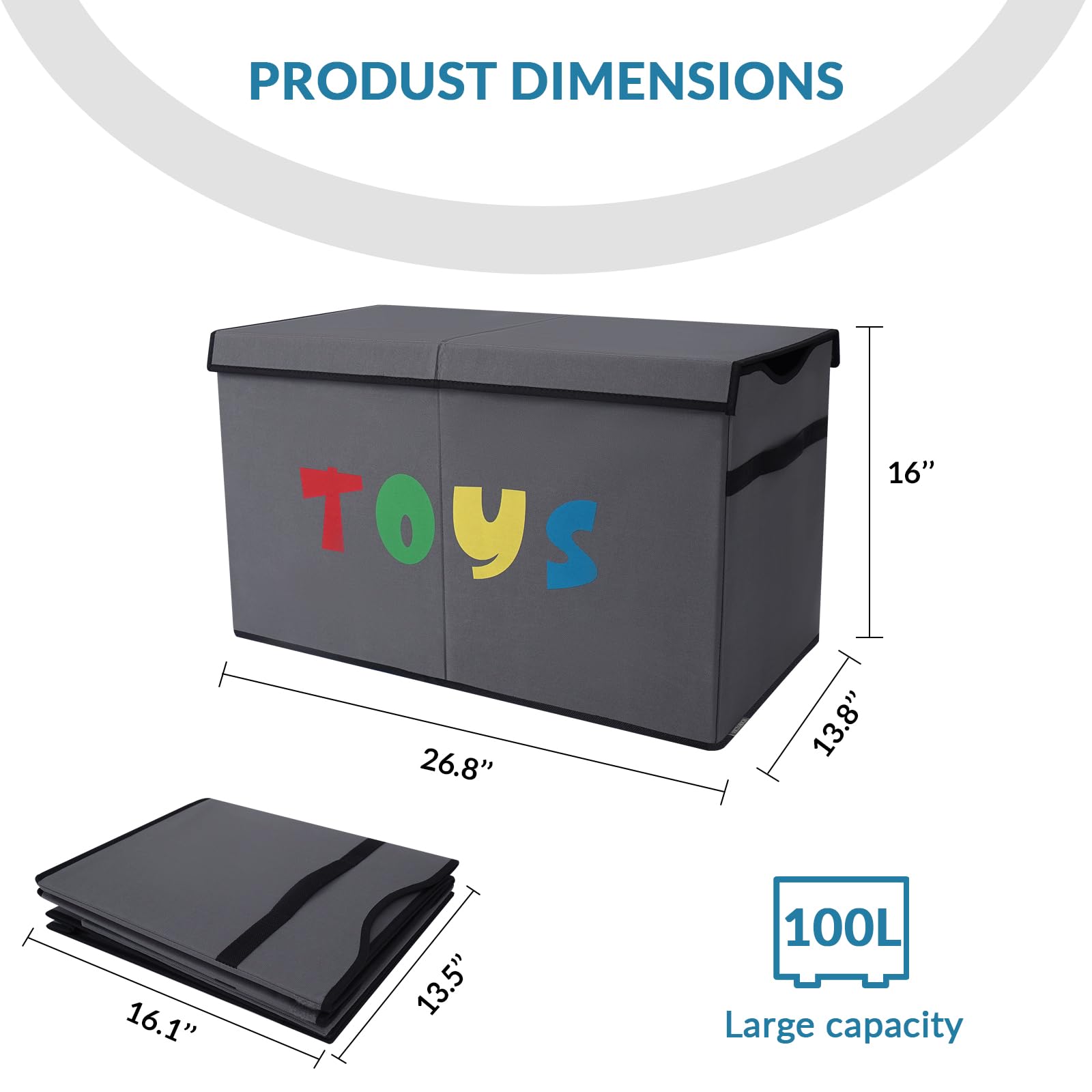 YOLOXO Toy Box Chest filled with toys demonstrates quick cleanup