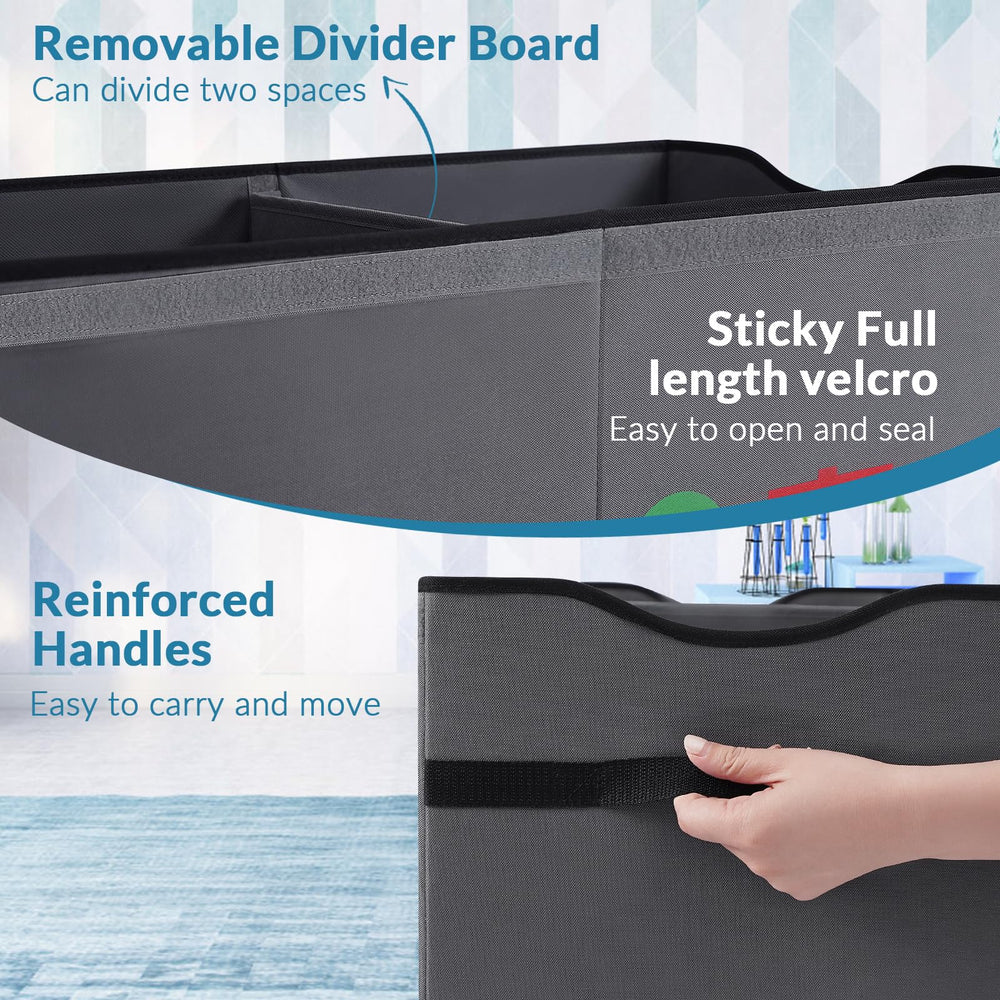 YOLOXO Toy Box Chest with lid on keeps contents secure and accessible