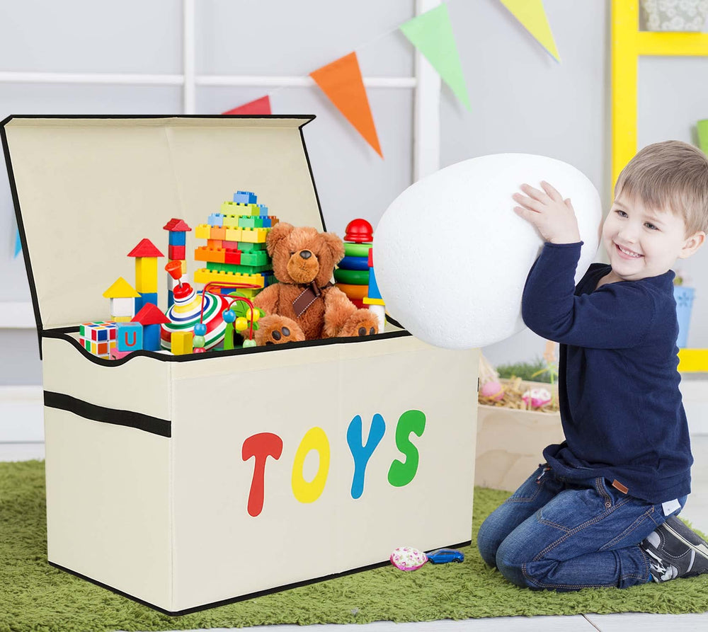 YOLOXO Toy Box Chest linen fabric texture adds premium look.