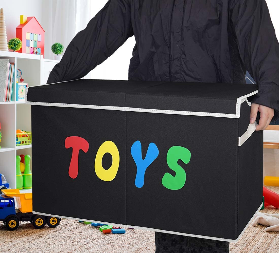 YOLOXO toy box chest features side handles for easy transport.