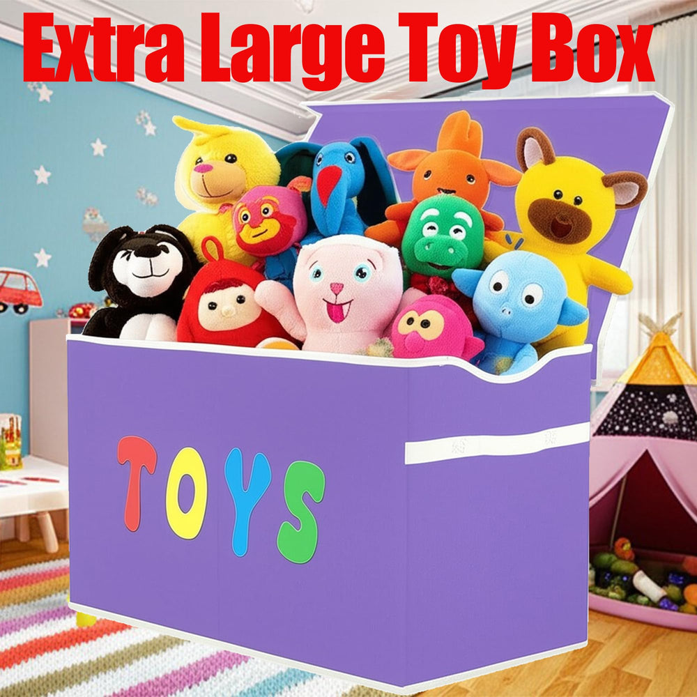 YOLOXO Toy Box Chest side view showing sturdy fabric and structure
