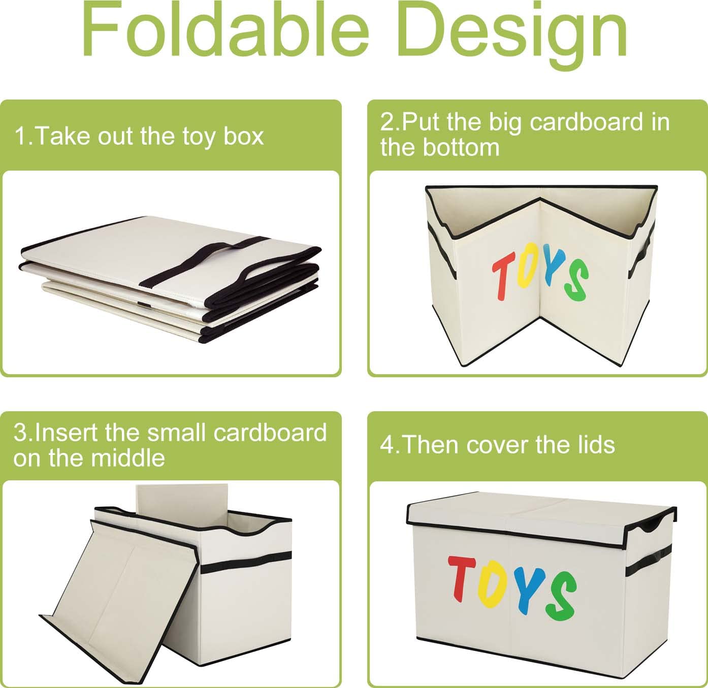 YOLOXO Toy Box Chest soft handles enable easy carrying between rooms.