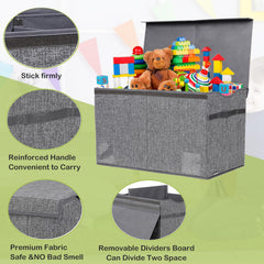 YOLOXO Toy Box Chest with 3mm inserts emphasizes durability for heavy toy loads.