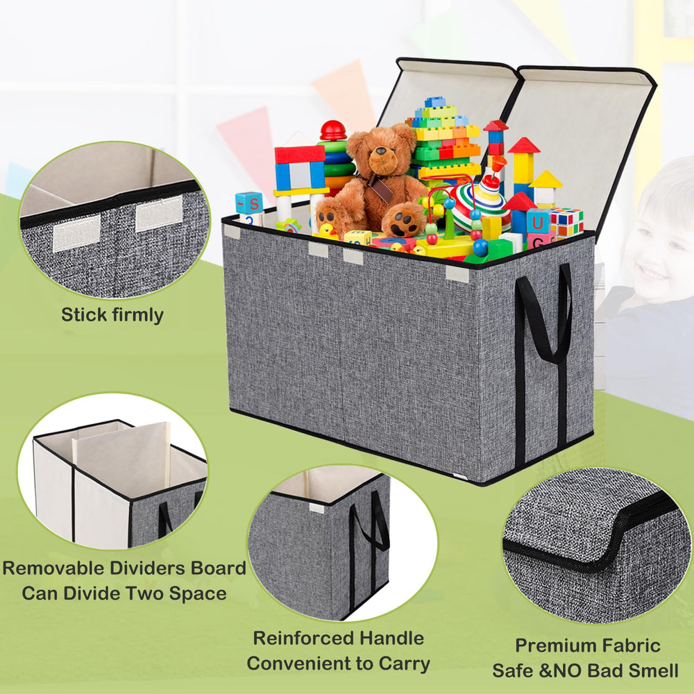 YOLOXO toy box divider removable enables flexible organization for bulky items