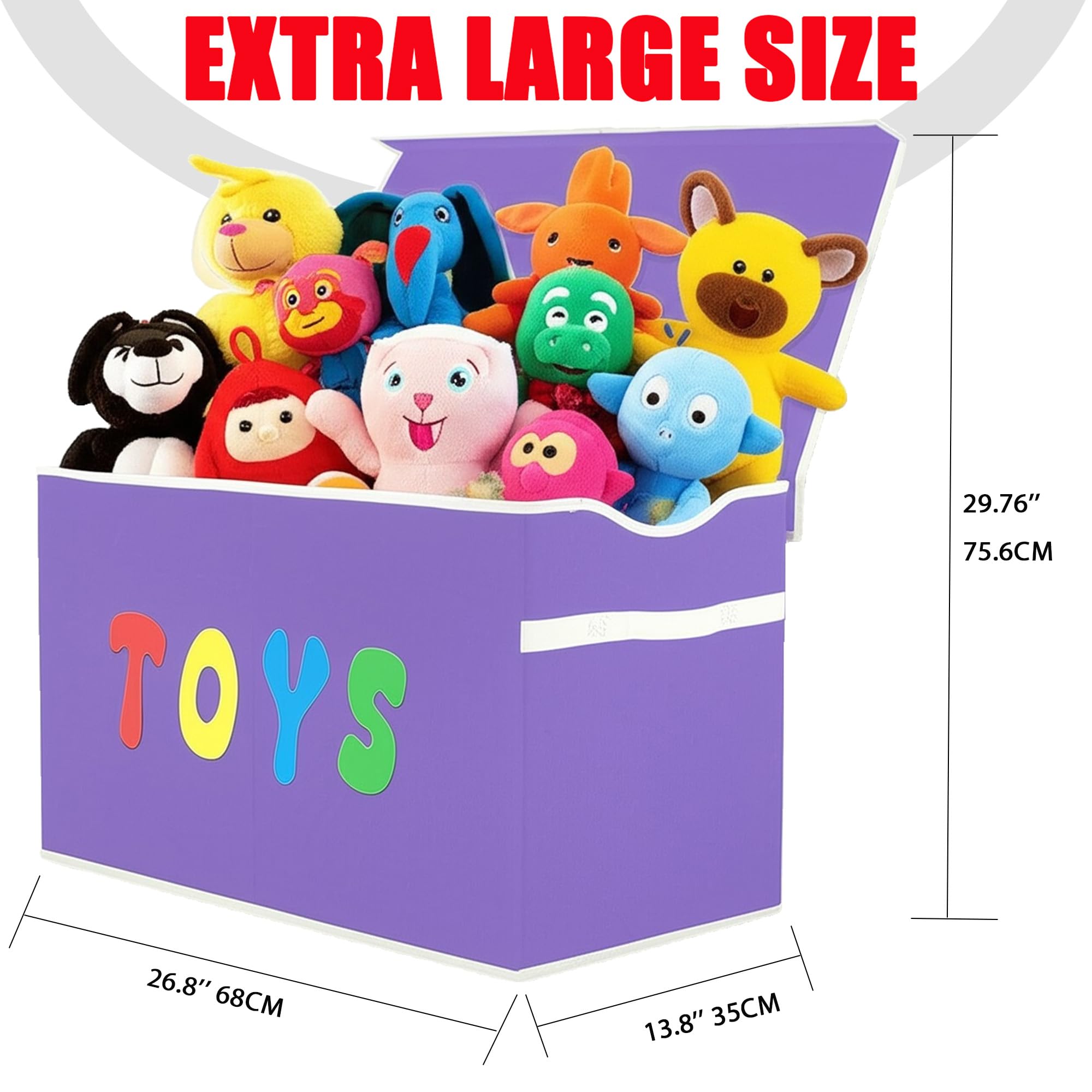 YOLOXO Toy Box Organizes plush toys and books efficiently