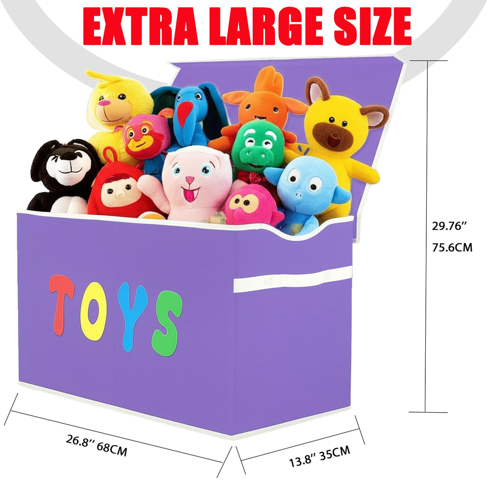 YOLOXO Toy Box Organizes plush toys and books efficiently