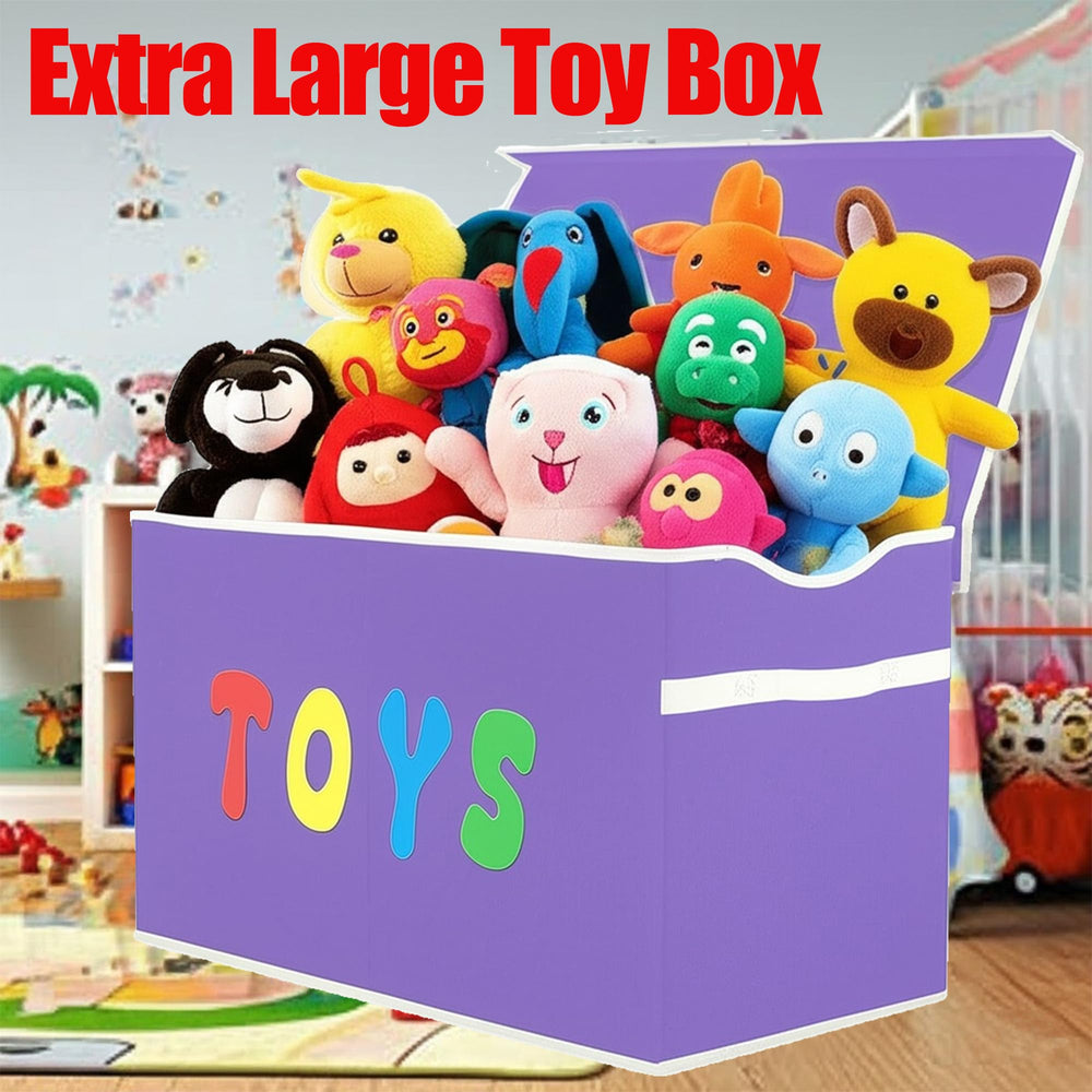 YOLOXO Toy Box Soft handles illustrating easy carrying