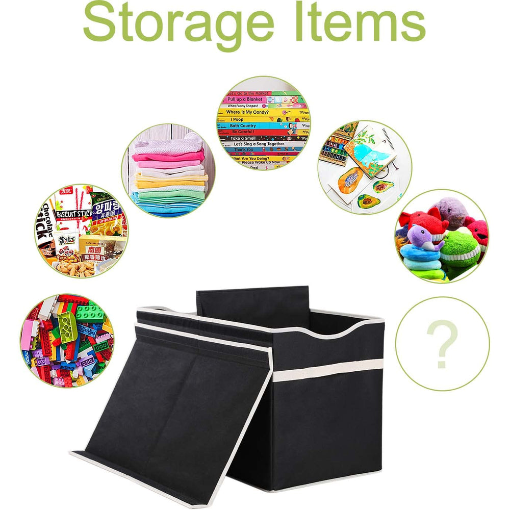 YOLOXO linen-texture black storage chest elevates room decor.