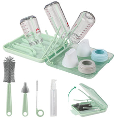 YomauiYee 6-in-1 bottle cleaner set, green, for thorough bottle cleaning on the go.