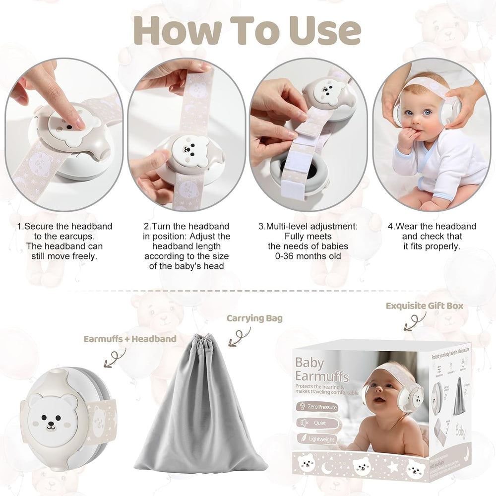 YomauiYee baby earmuffs durable ABS shell keeps ears protected in crowds