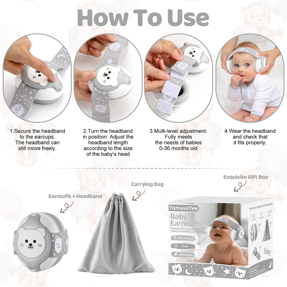 YomauiYee baby earmuffs CE/CPC certified materials promote safe, allergy-free daily use.