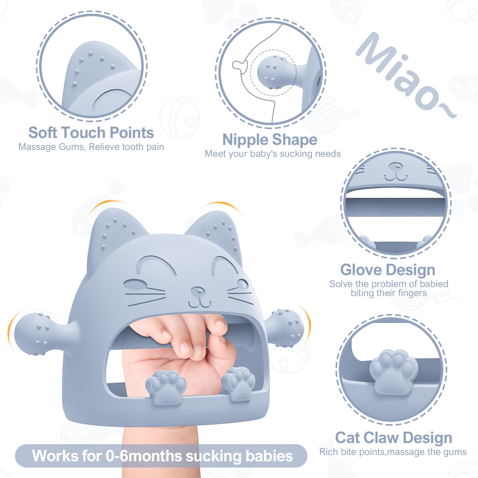 YomauiYee teether cat back starry sky view calms babies.