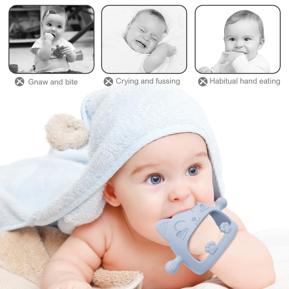 YomauiYee teether with handle grip allows easy self-hold.