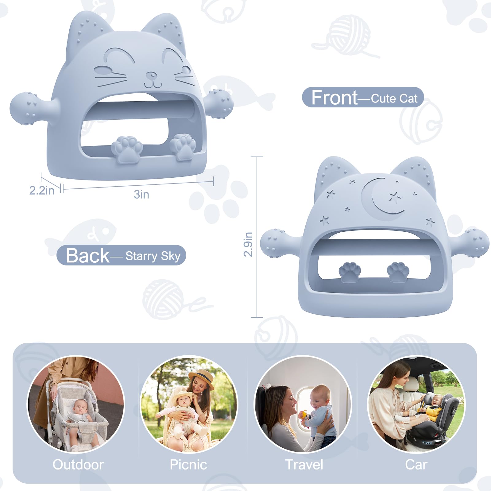 YomauiYee travel-ready teether travels easily in bags.