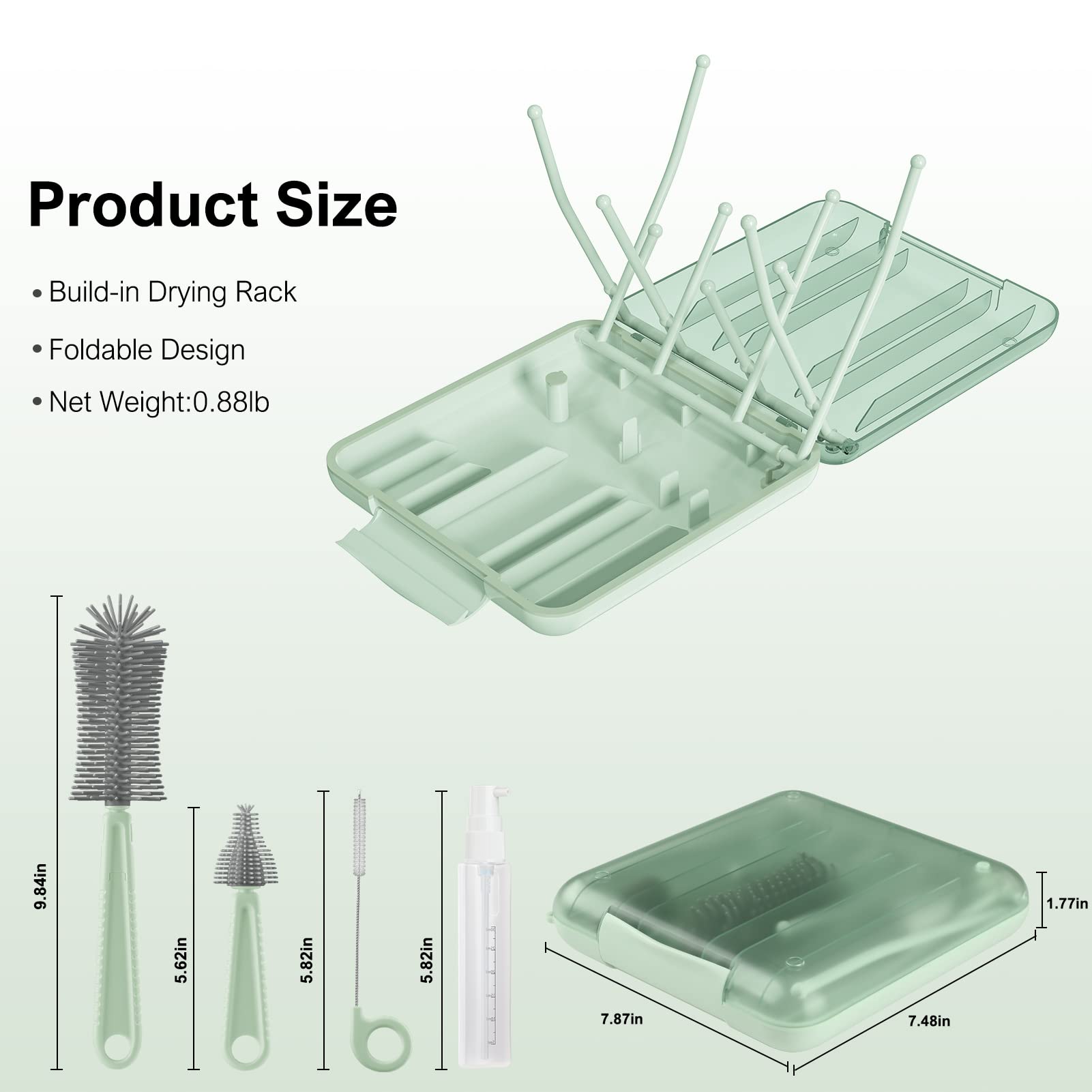 YomauiYee built-in drying rack holds multiple bottles for quick air drying.